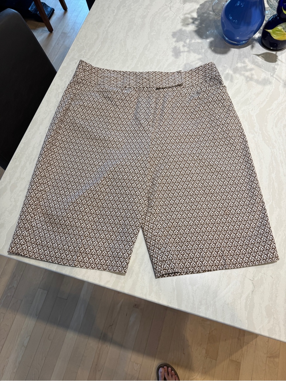 Talbots Brown and Cream Geometric Print Women’s Bermuda Shorts